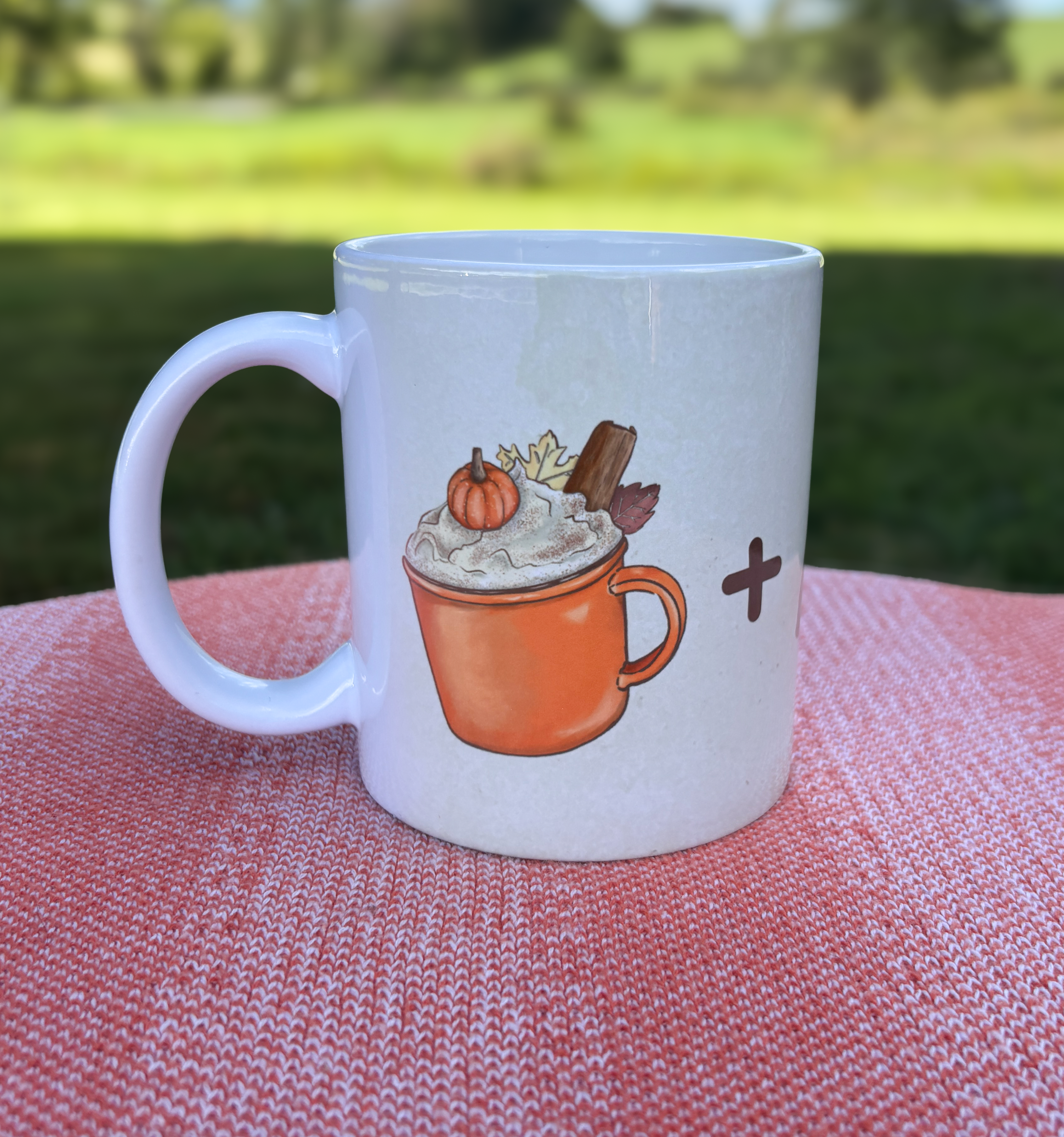 Pumpkin Spice + Sweater = Love Ceramic Mug – 11oz