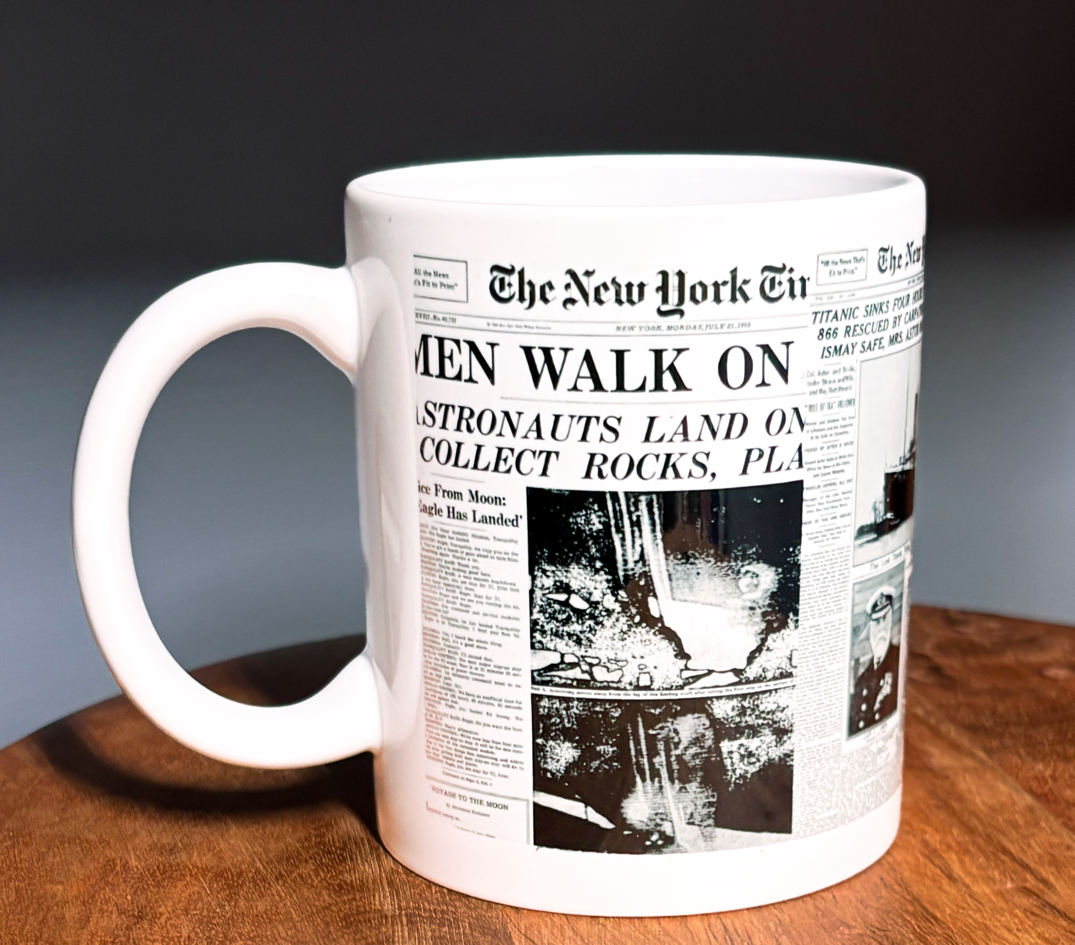 Vintage Newspaper Print Ceramic Mug – 11oz