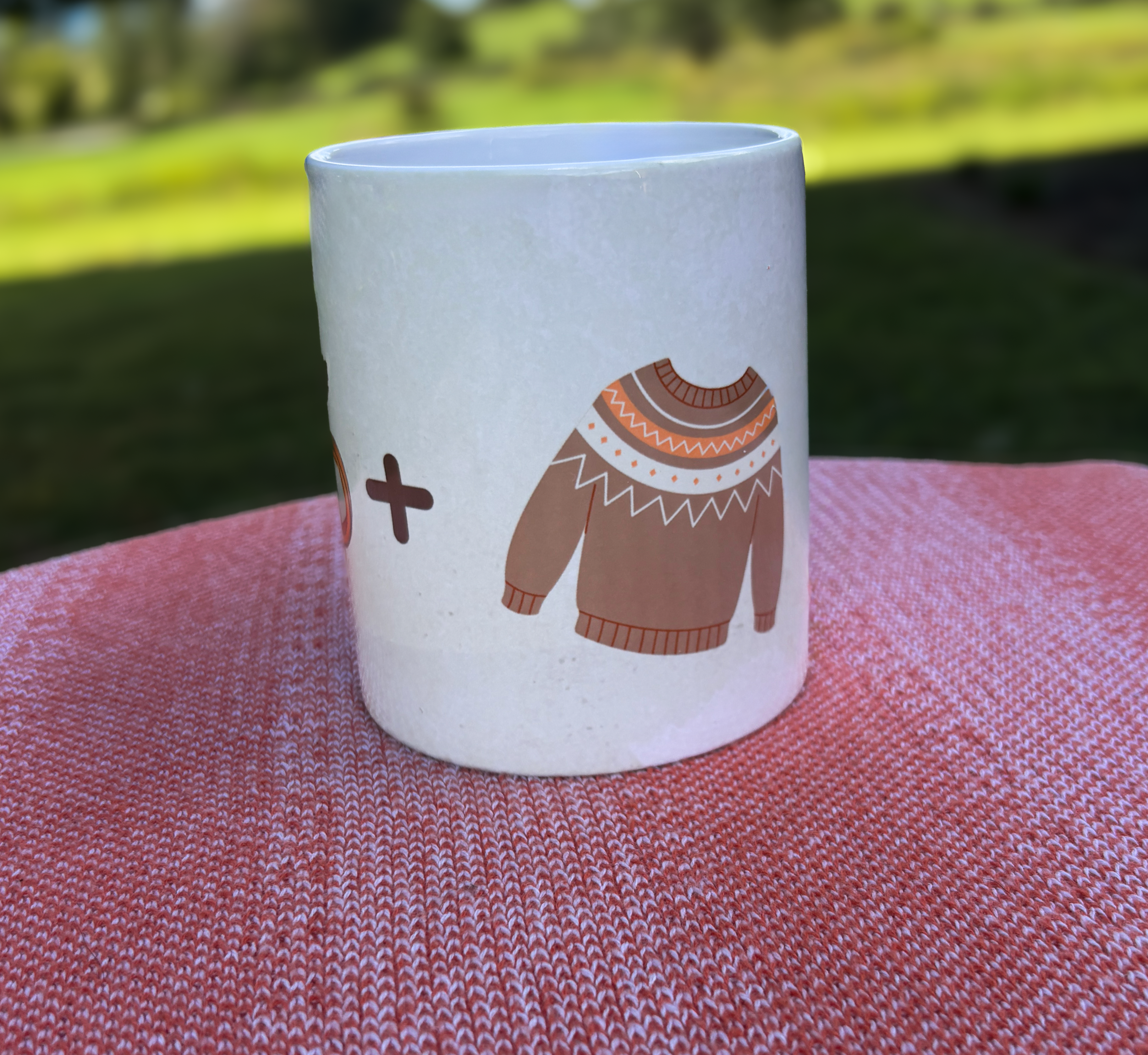 Pumpkin Spice + Sweater = Love Ceramic Mug – 11oz