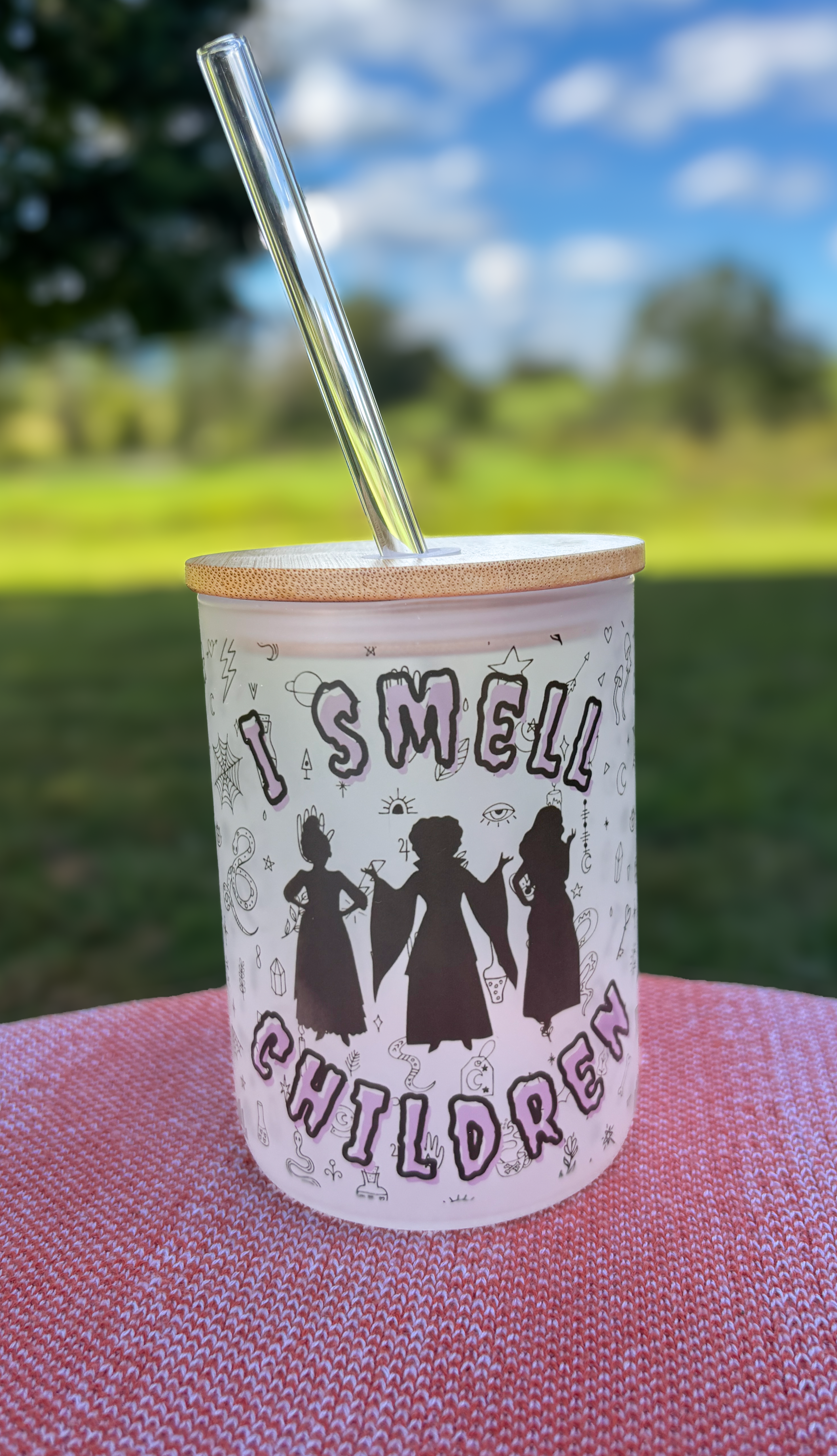 I Smell Children Glass Can – 16oz Frosted Tumbler with Bamboo Lid & Glass Straw
