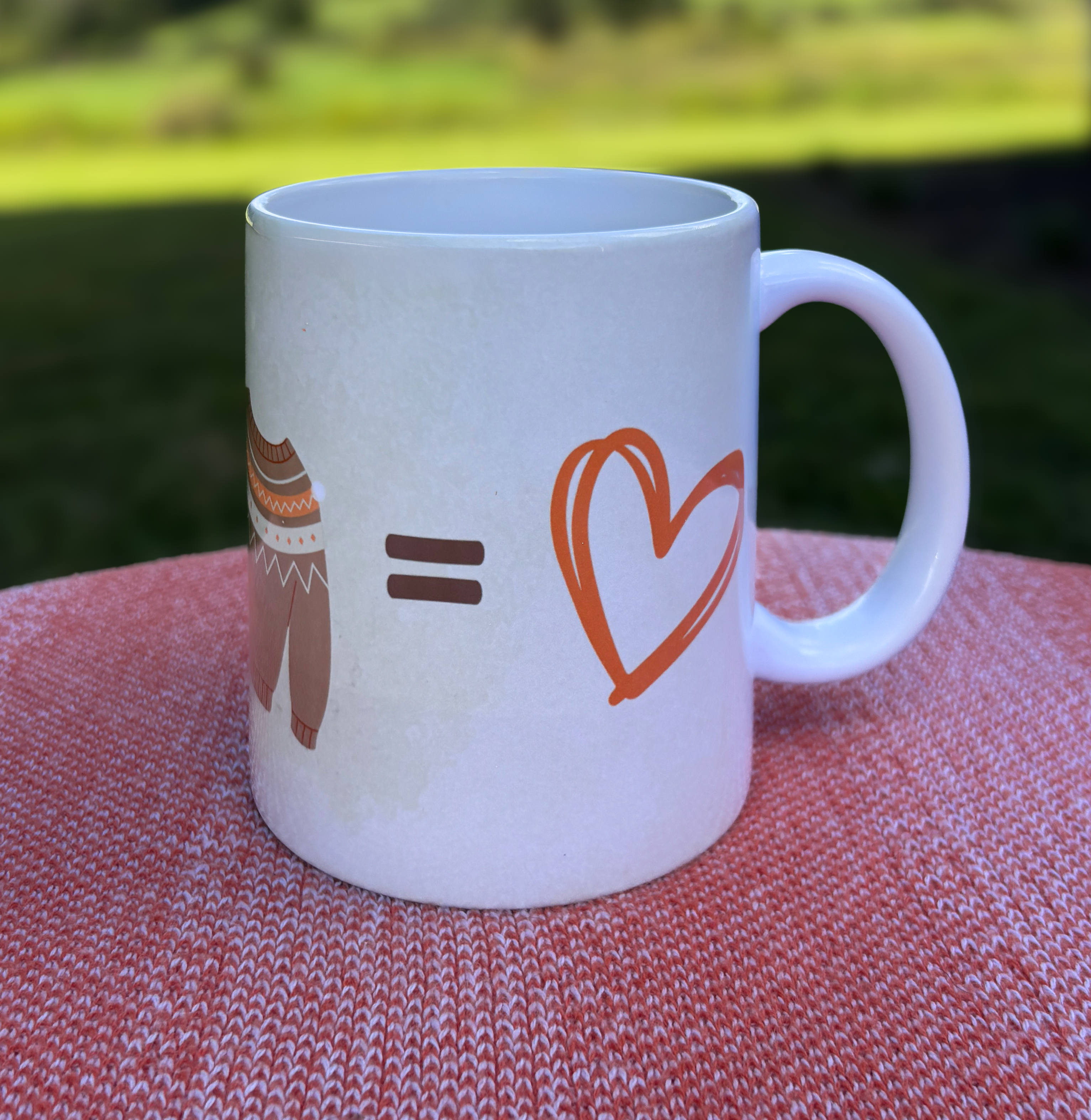 Pumpkin Spice + Sweater = Love Ceramic Mug – 11oz