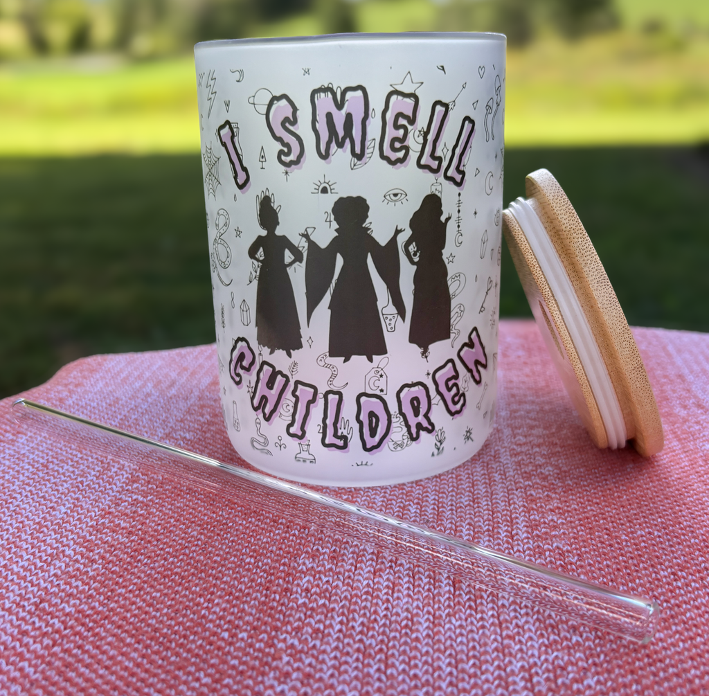 I Smell Children Glass Can – 16oz Frosted Tumbler with Bamboo Lid & Glass Straw
