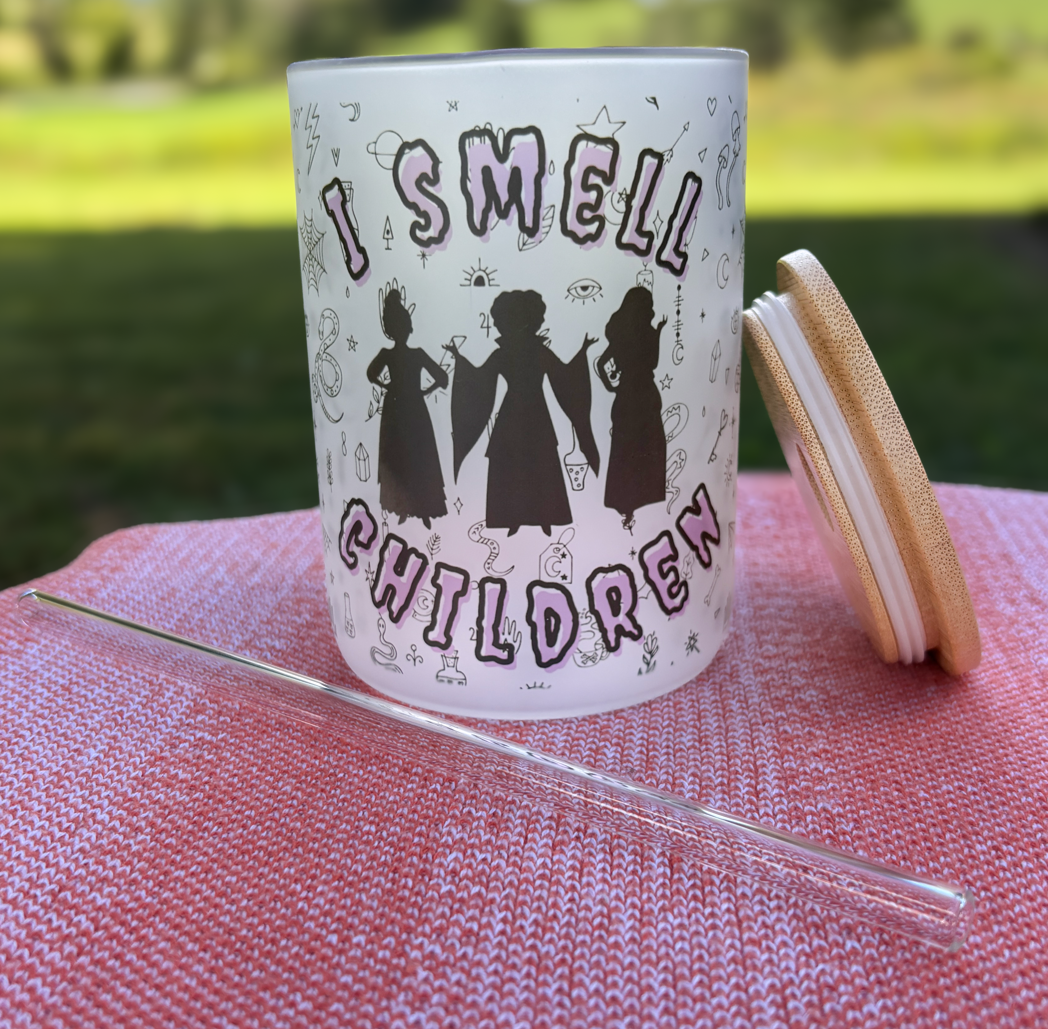 I Smell Children Glass Can – 16oz Frosted Tumbler with Bamboo Lid & Glass Straw