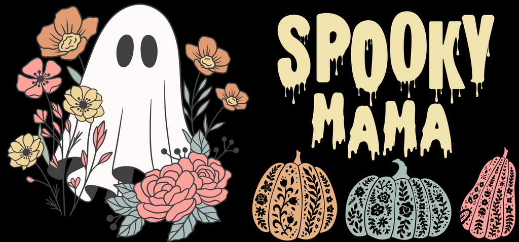 Spooky Mama Glass Can – 16oz with Bamboo Lid & Glass Straw