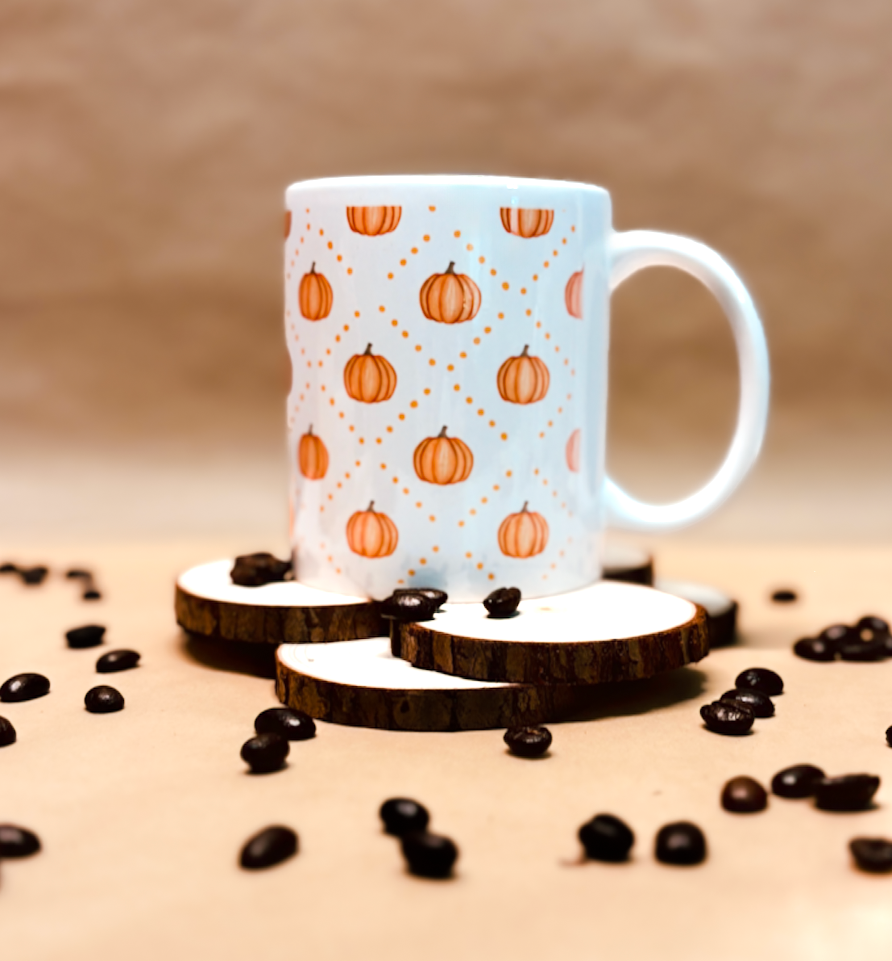 Pumpkin Pattern Ceramic Mug – 11oz