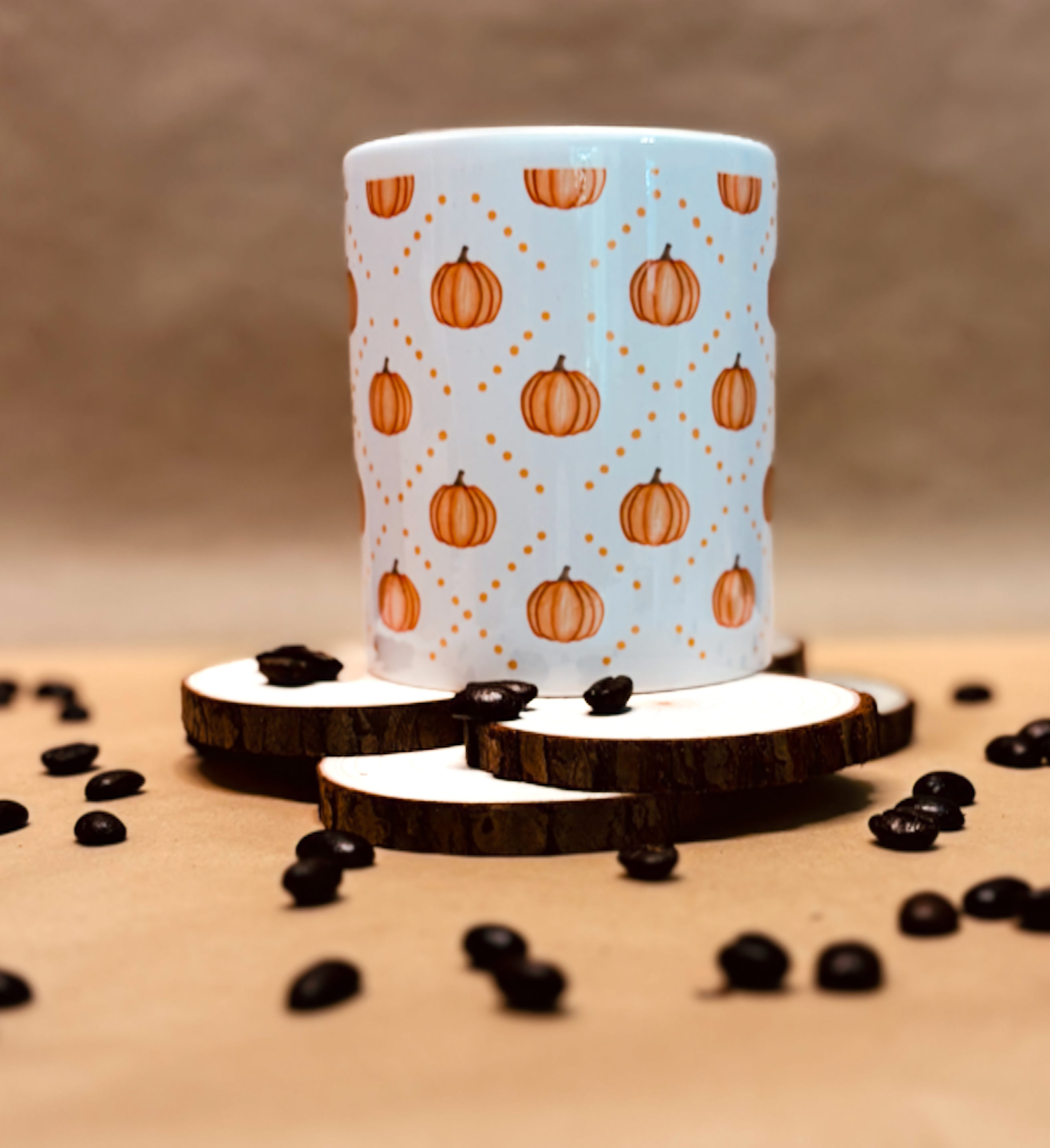 Pumpkin Pattern Ceramic Mug – 11oz